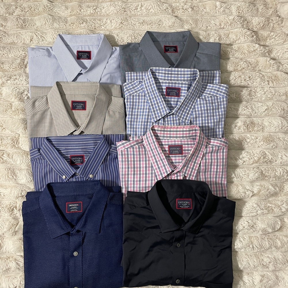 UNTUCKit Blue and Gray Casual Button Down Shirts
